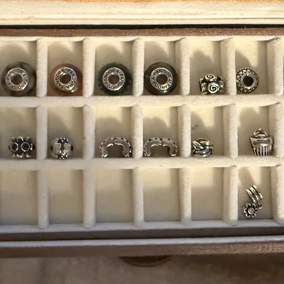Pandora silver 7.5” bracelet and 25 charms with box and bonus charm - Picture 3 of 6